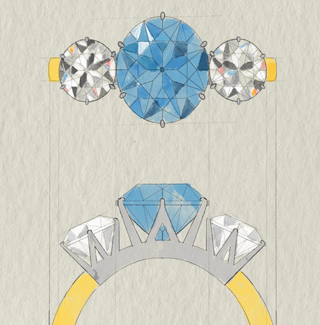 Three-stone (trilogy) engagement rings