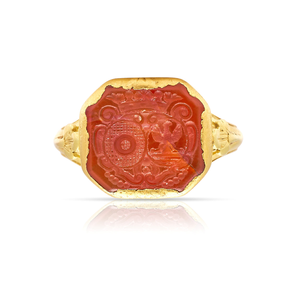 Antique Diamond Horse Shoe Statement Ring front