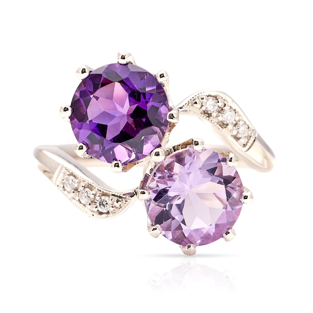 Vintage amethyst toi et moi ring