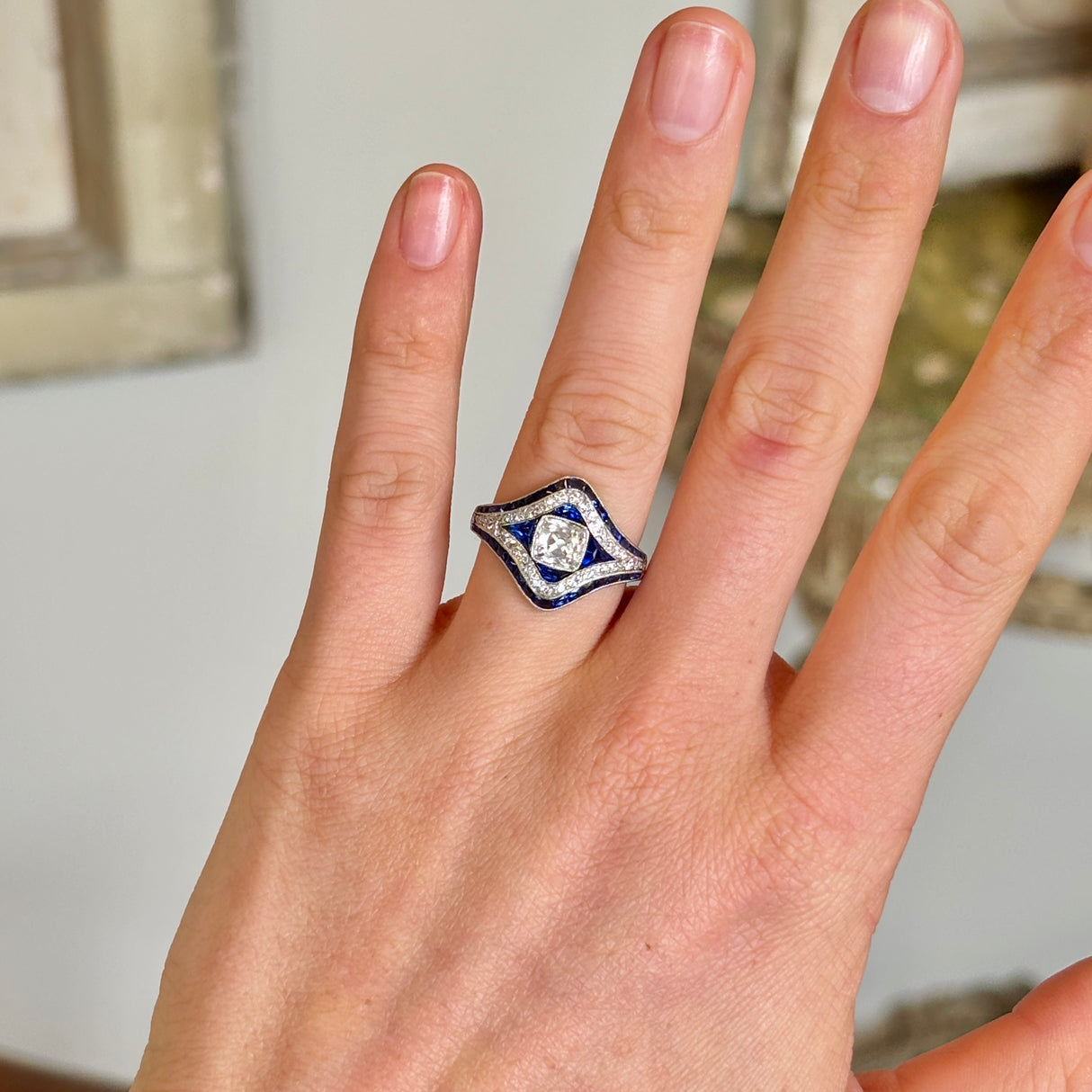 Vintage, Art Deco sapphire & diamond ring