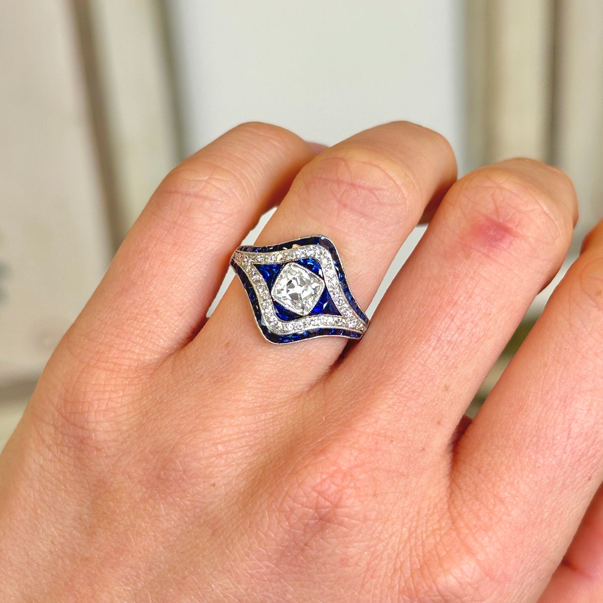 Vintage, Art Deco sapphire & diamond ring