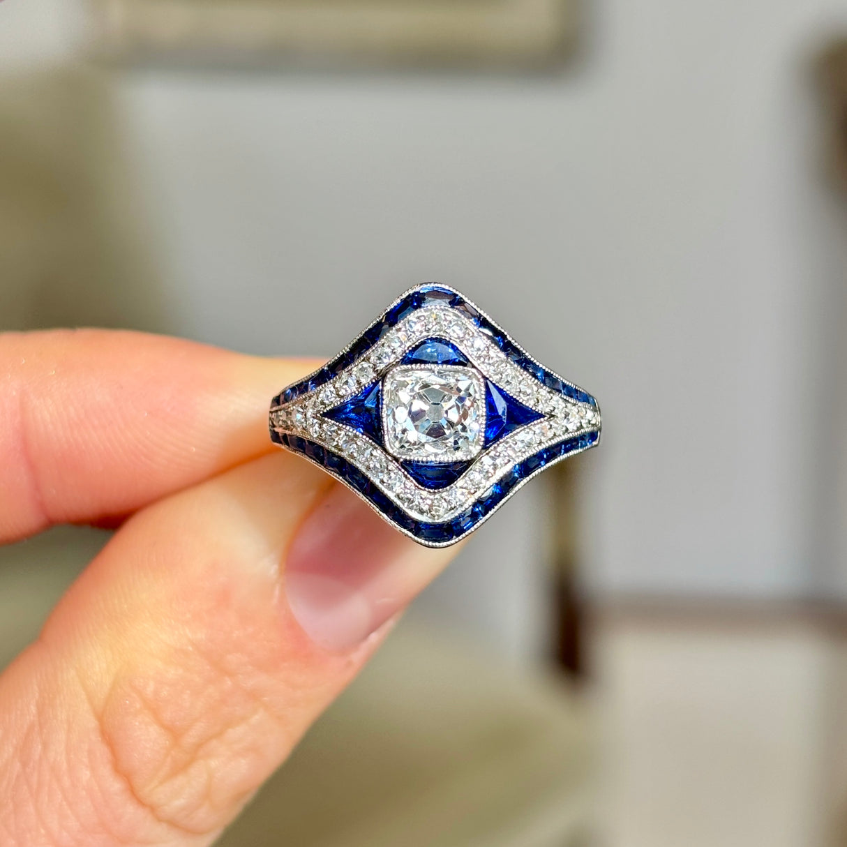 Vintage, Art Deco sapphire & diamond ring