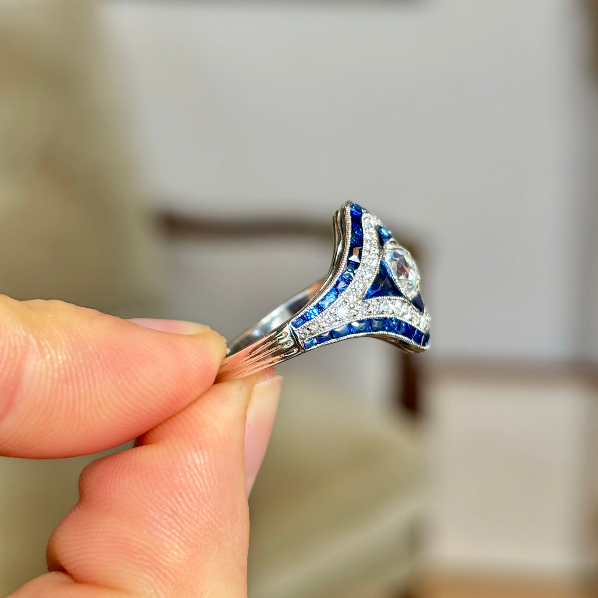 Vintage, Art Deco sapphire & diamond ring