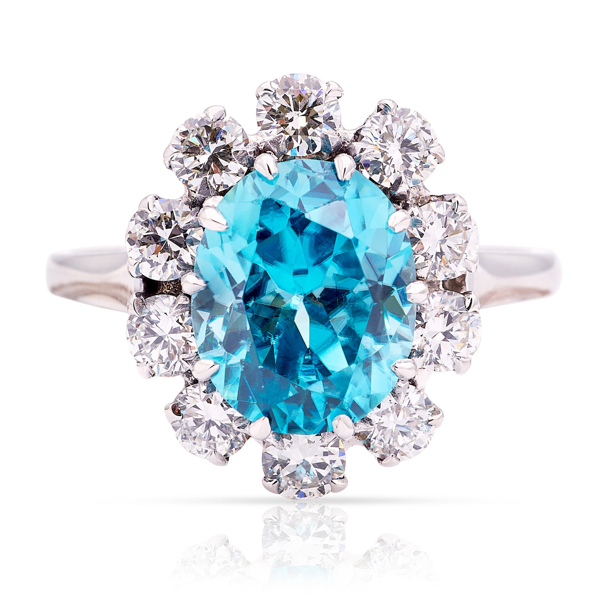 Vintage, zircon & diamond cluster ring
