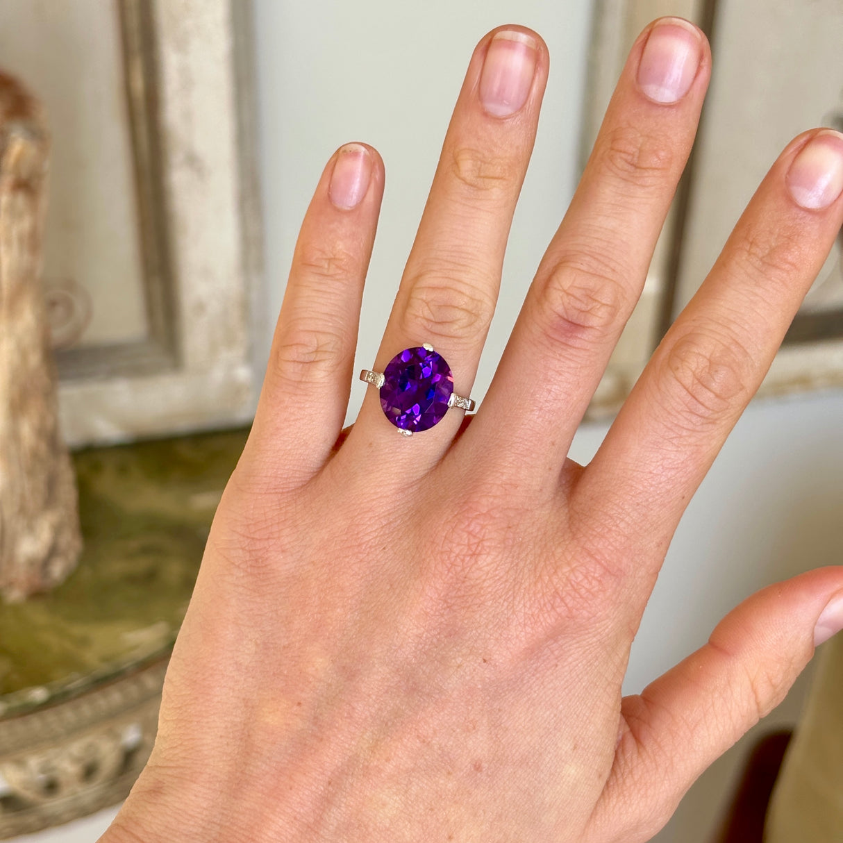 Antique, Victorian amethyst cocktail ring
