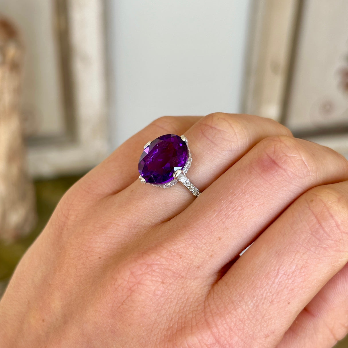 Antique, Victorian amethyst cocktail ring