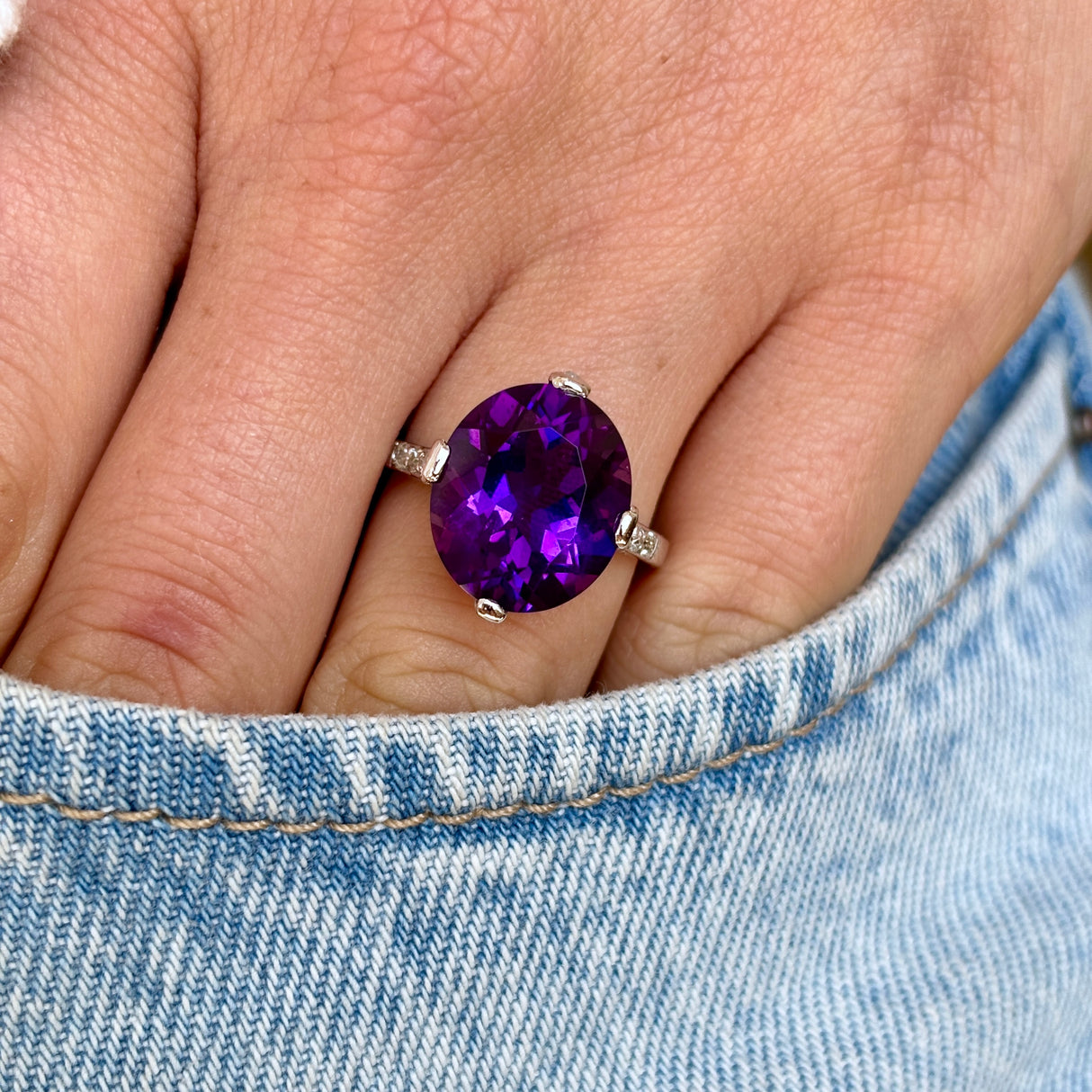 Antique, Victorian amethyst cocktail ring