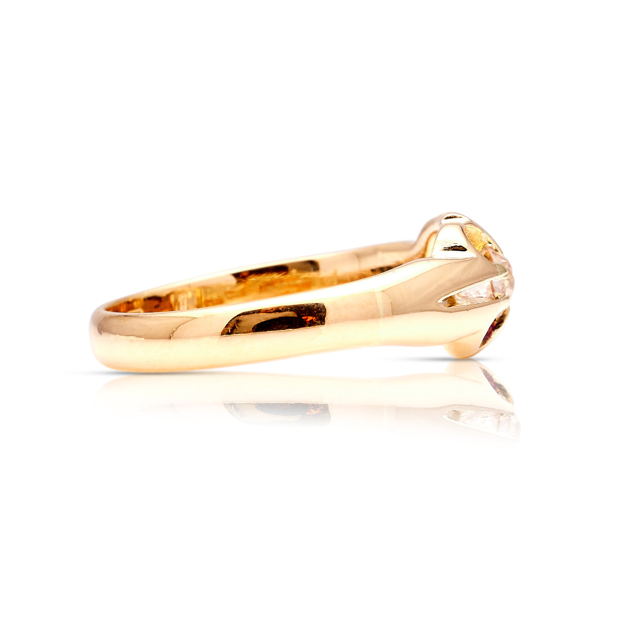 Antique, Victorian diamond solitaire ring front side