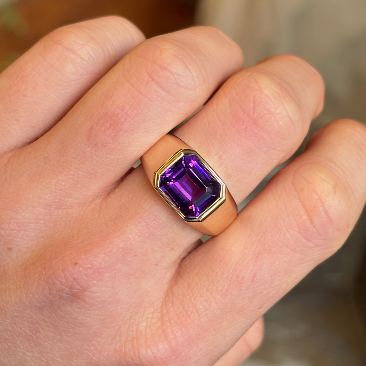 Vintage, amethyst chunky band