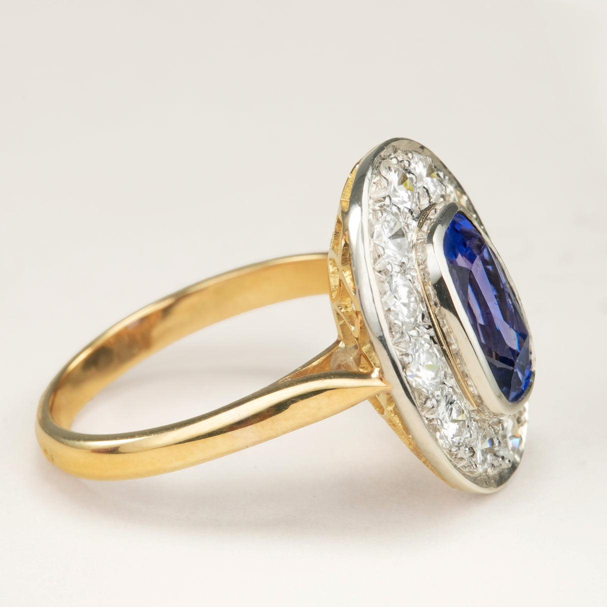 Vintage, 1980s French sapphire & diamond cluster ring