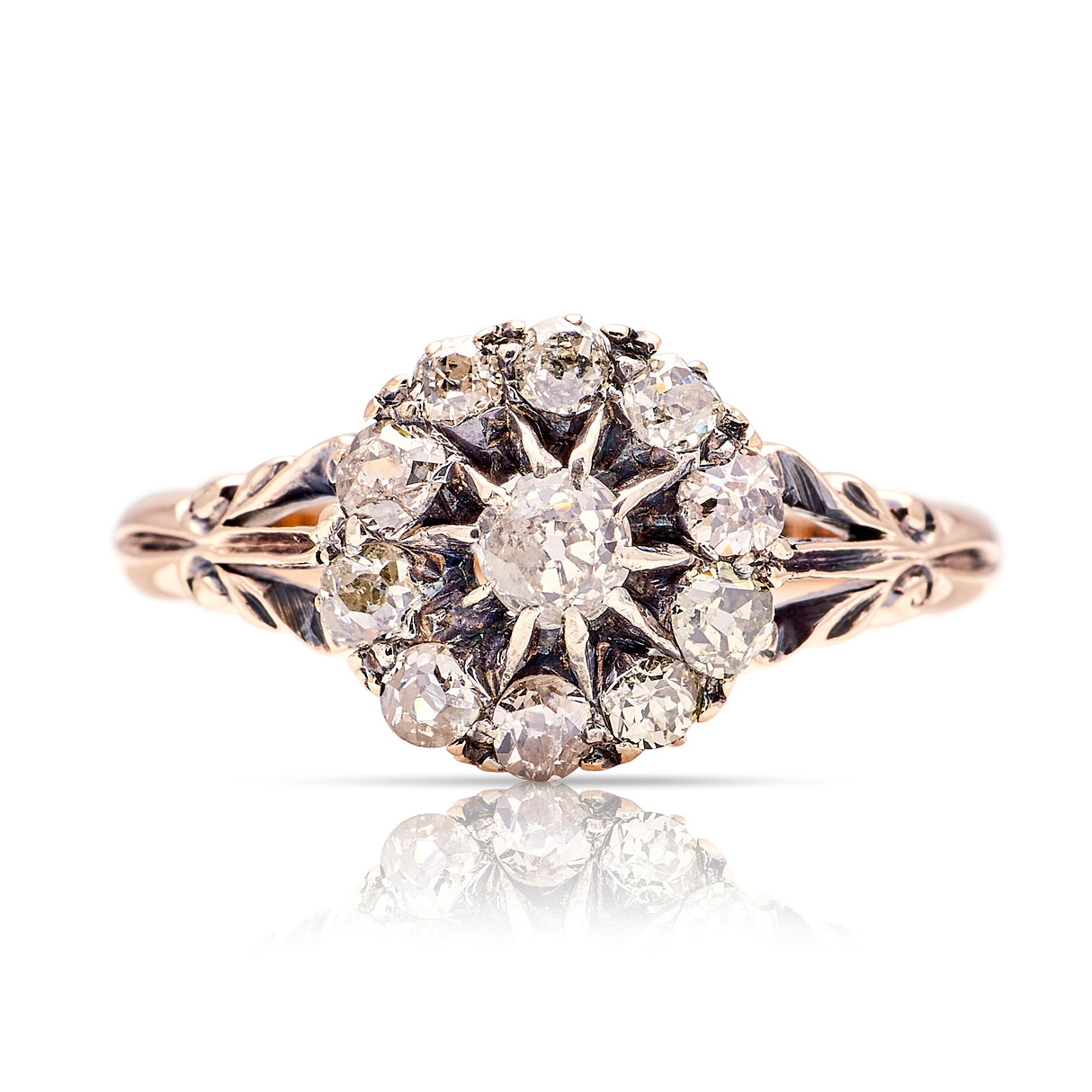 Antique, Edwardian diamond cluster ring