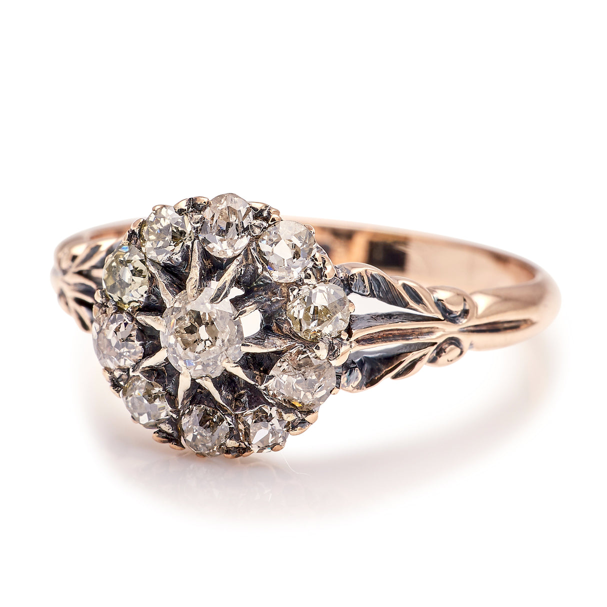 Antique, Edwardian diamond cluster ring