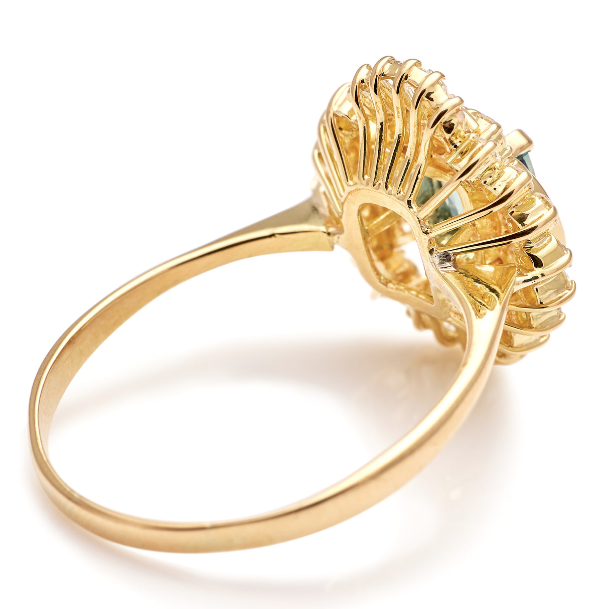 Vintage, sapphire and diamond cocktail cluster ring