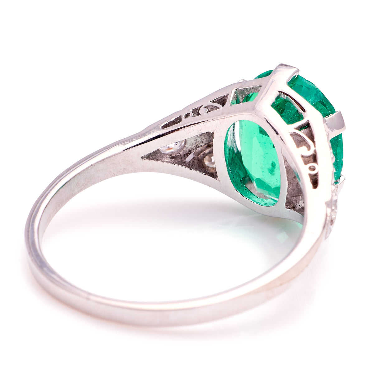 Vintage, Art Deco emerald & diamond ring & iridium