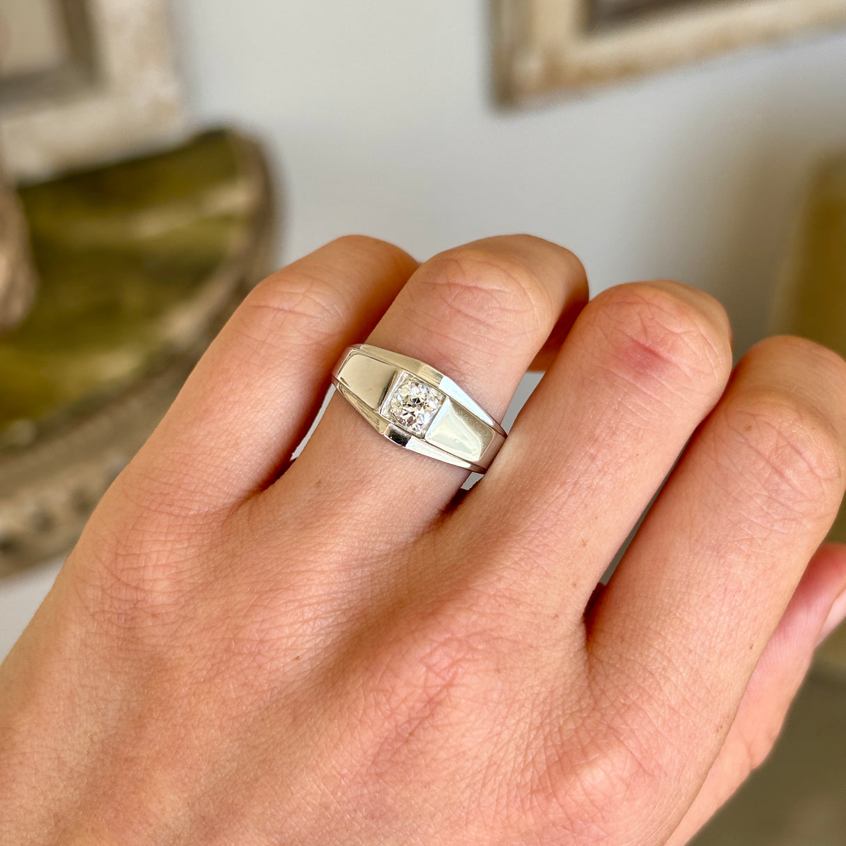 Vintage, Art Deco single-stone old diamond ring