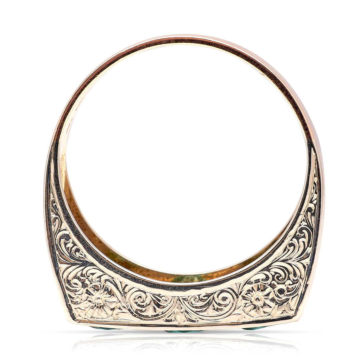 Vintage, 1950s three-stone indicolite tourmaline ring