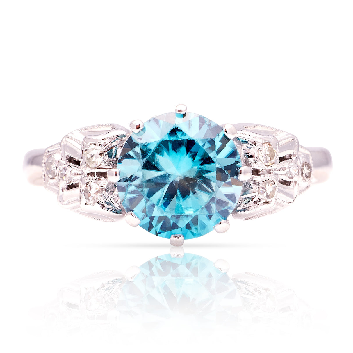 Vintage, 1960s single stone zircon ring