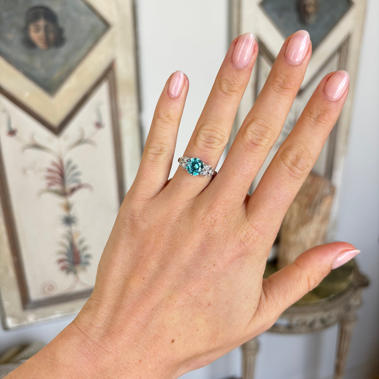 Vintage, 1960s zircon and diamond ring