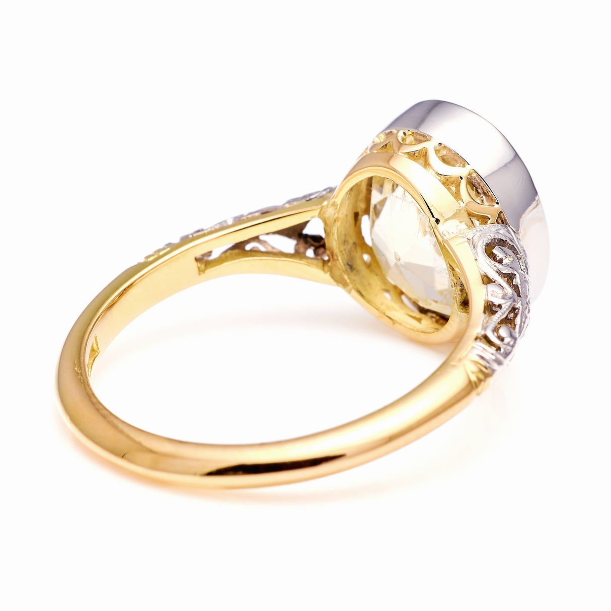 Vintage, 1940s yellow sapphire doublet ring & palladium