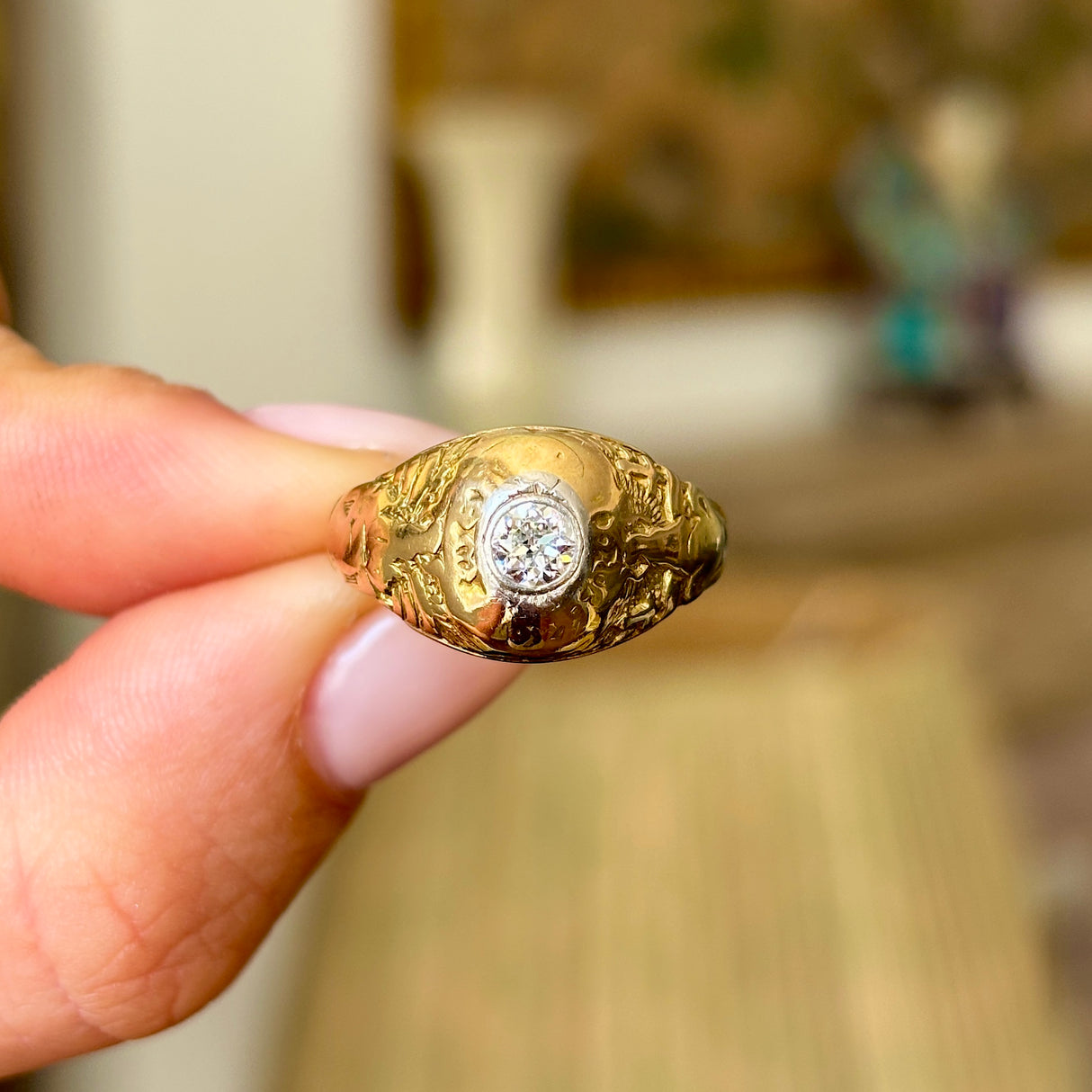 Vintage, 1960s Tiffany & co solitaire diamond class ring