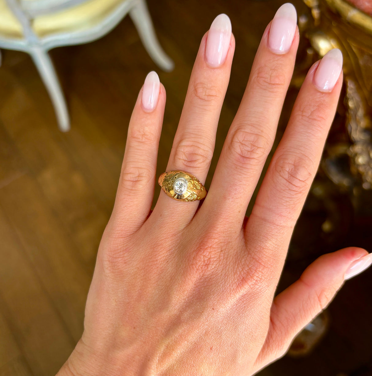 Vintage, 1960s Tiffany & co solitaire diamond class ring