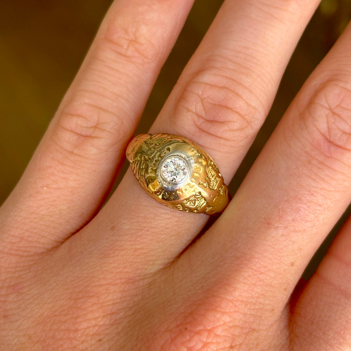 Vintage, 1960s Tiffany & co solitaire diamond class ring