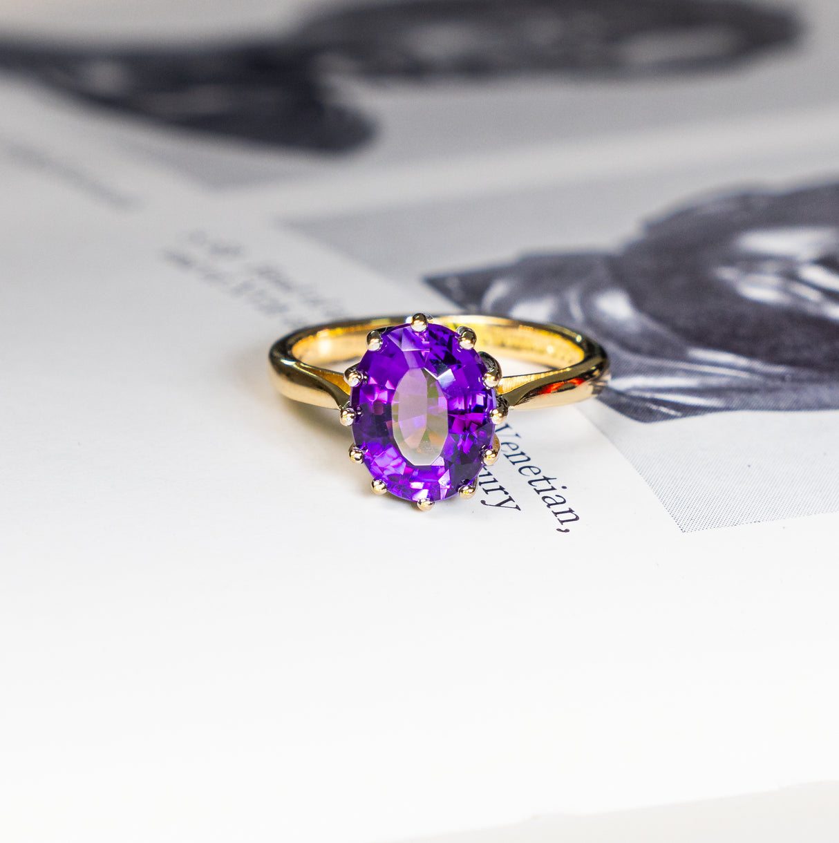 Vintage, 1970s watermelon tourmaline cocktail ring front