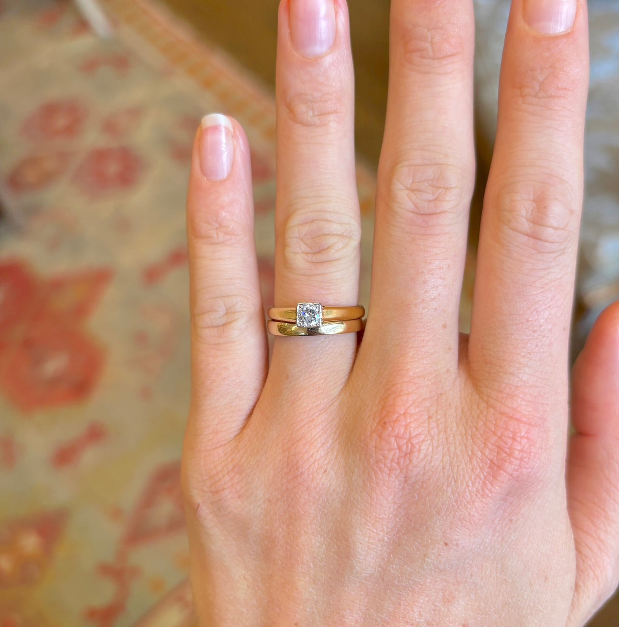 Vintage solitaire diamond engagement ring