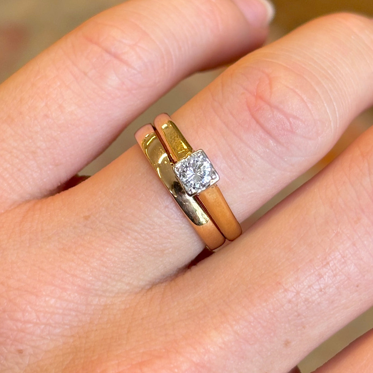 Vintage solitaire diamond engagement ring