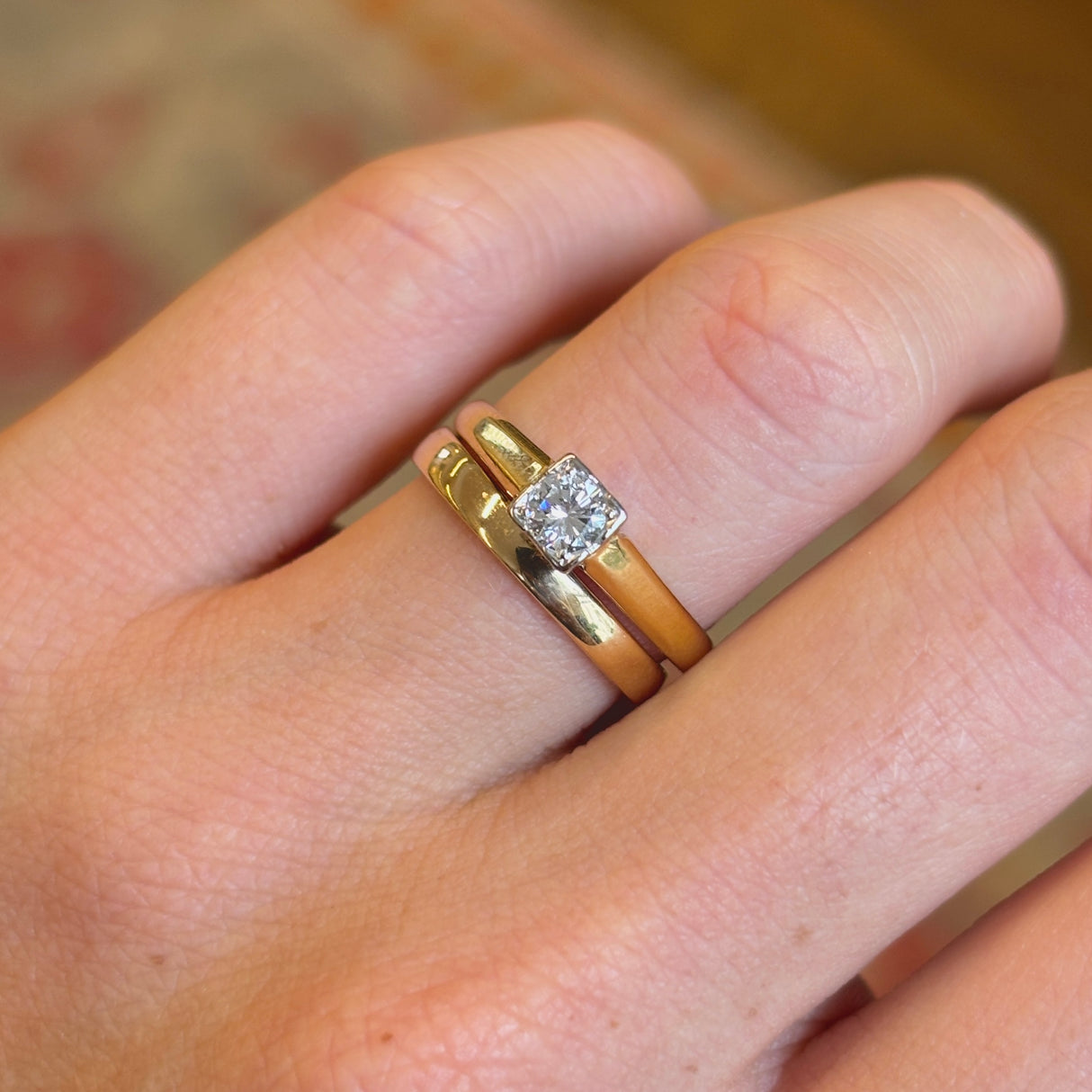 Vintage solitaire diamond engagement ring