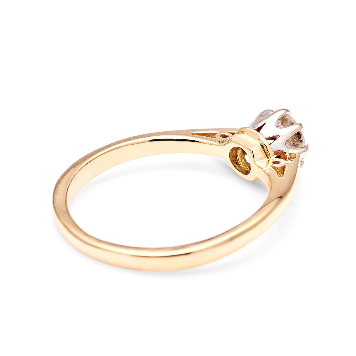 1791-Antique, Edwardian solitaire diamond ring back