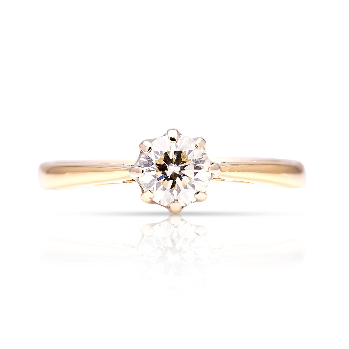 1791-Antique, Edwardian solitaire diamond ring front