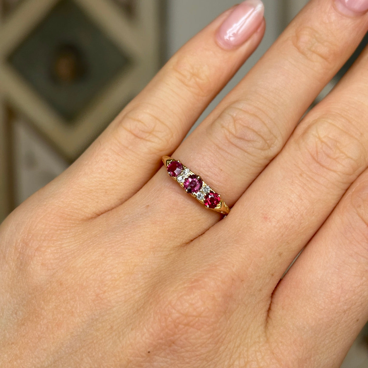 Antique, Victorian ruby & diamond engagement ring