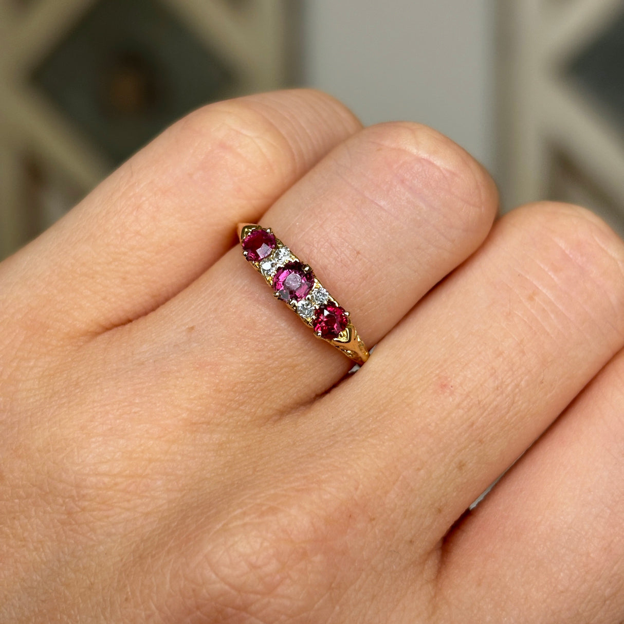 Antique, Victorian ruby & diamond engagement ring