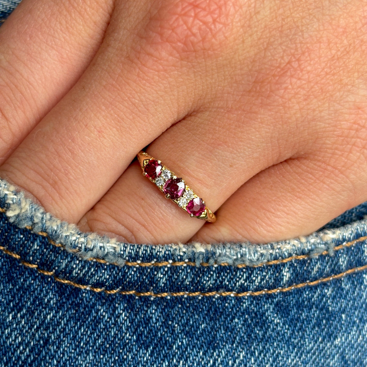 Antique, Victorian ruby & diamond engagement ring