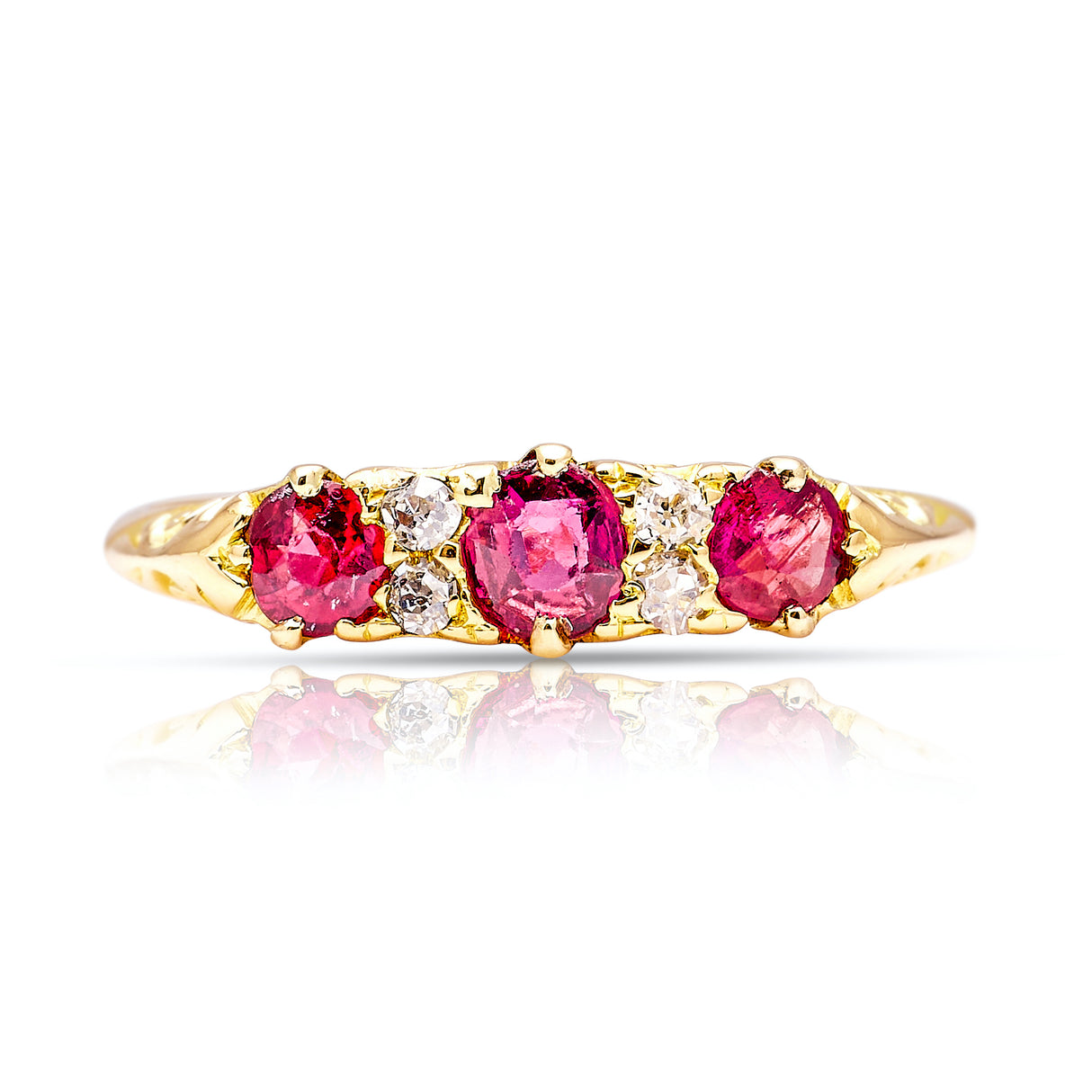 Antique, Victorian ruby & diamond engagement ring front