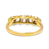 Antique diamond five-stone engagement ring, 18ct yellow gold