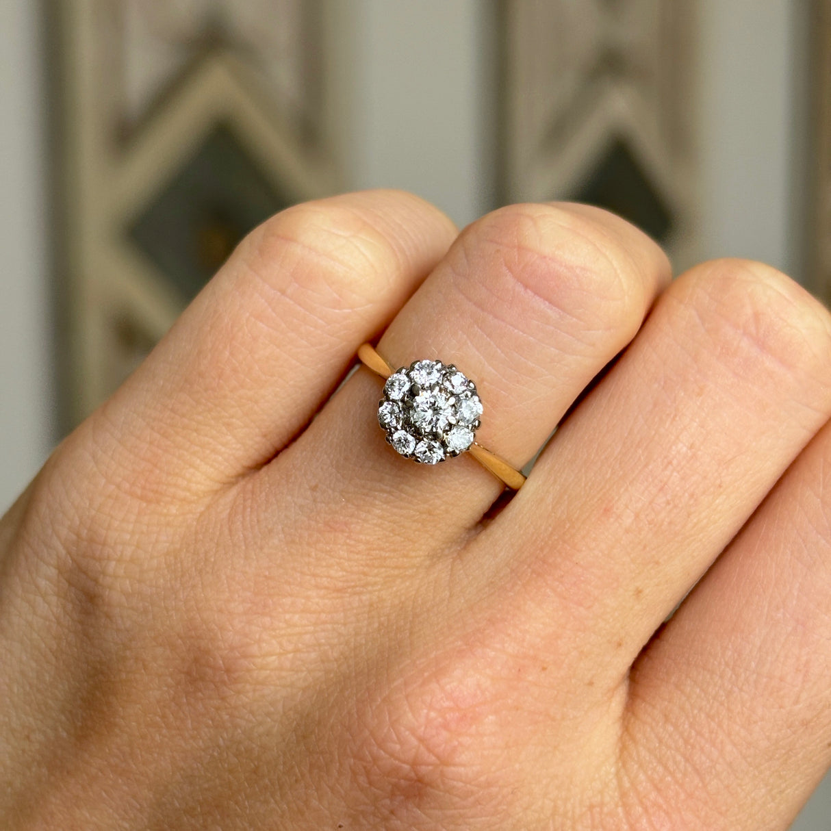 Antique, Edwardian diamond cluster ring