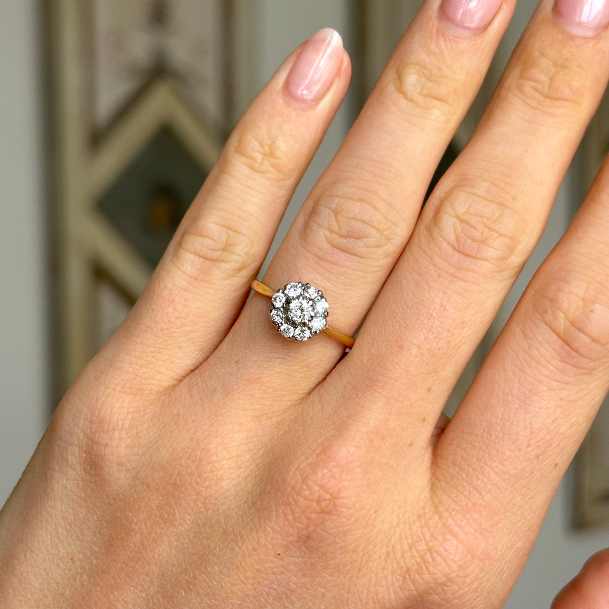 Antique, Edwardian diamond cluster ring