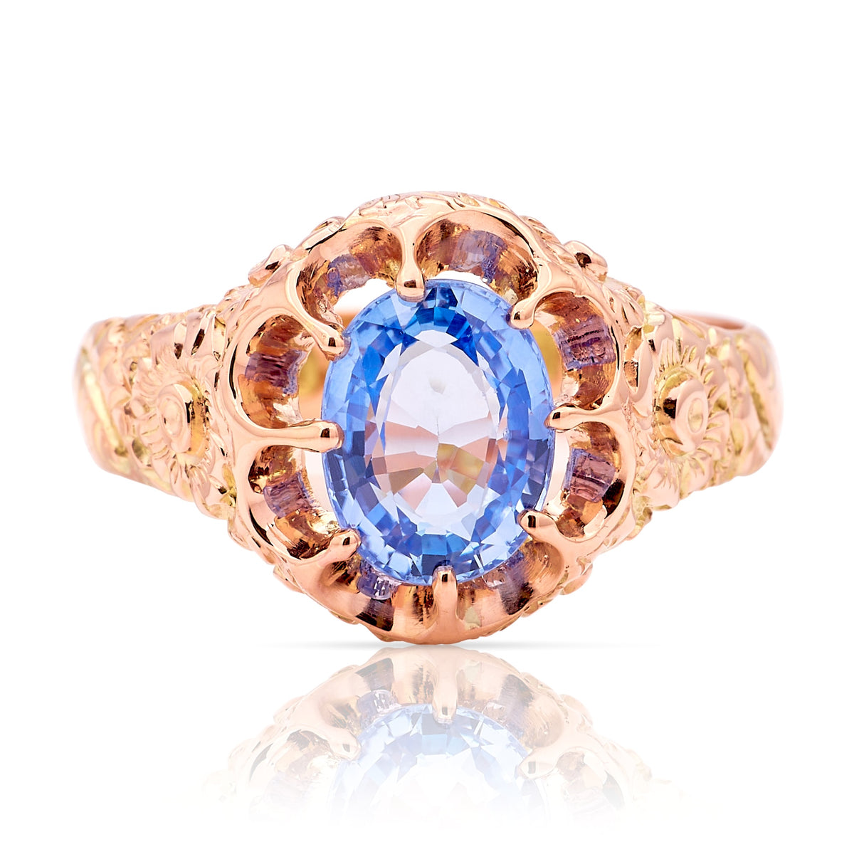 Antique, Victorian sapphire single-stone ring