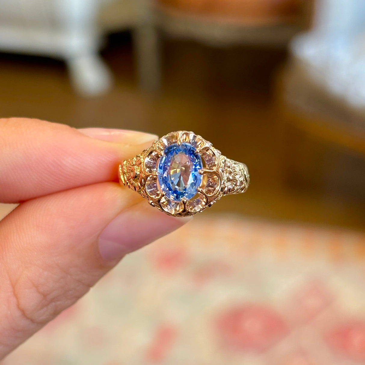 Antique, Victorian sapphire single-stone ring