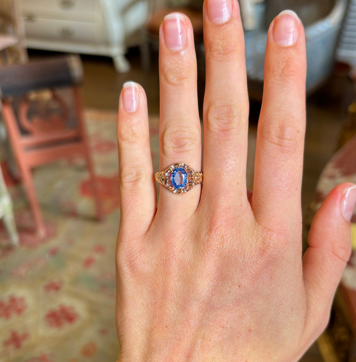 Antique, Victorian sapphire single-stone ring