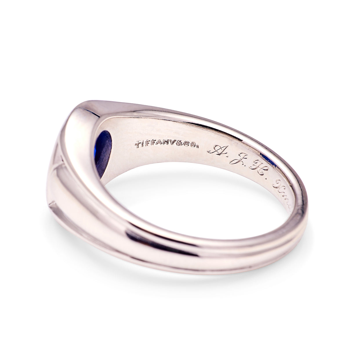 Vintage, Tiffany & Co. single-stone sapphire ring back