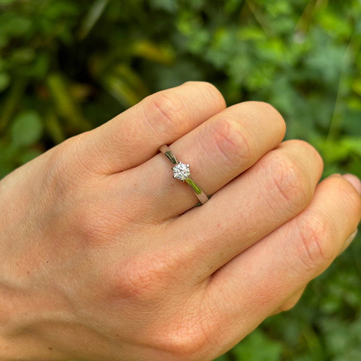 Vintage, 1990s solitaire diamond ring, platinum