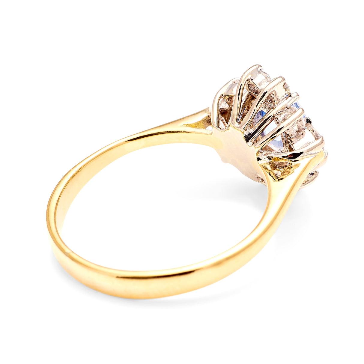 1900-Vintage, 1950s sapphire & diamond cluster ring-