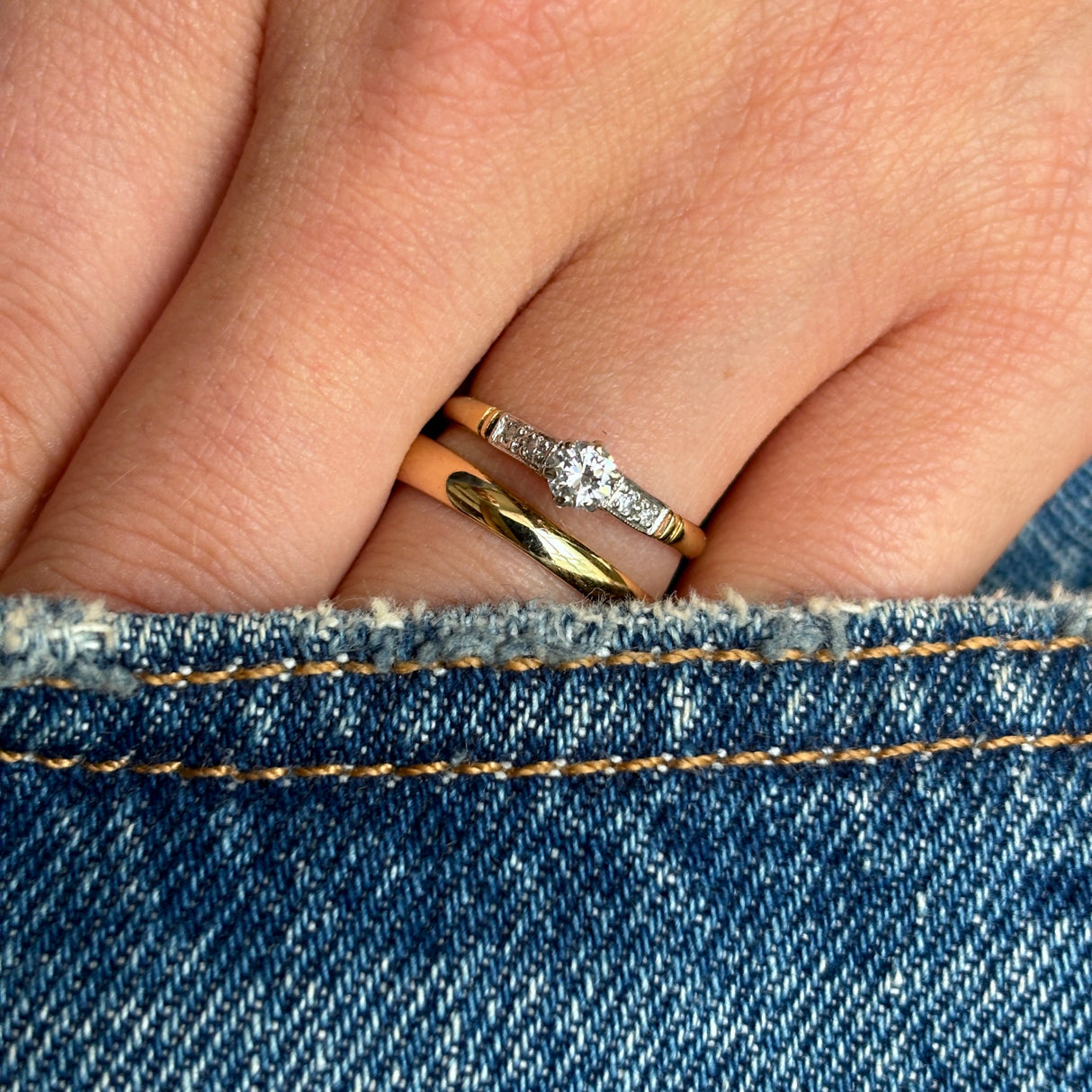 Antique, Edwardian solitaire diamond ring