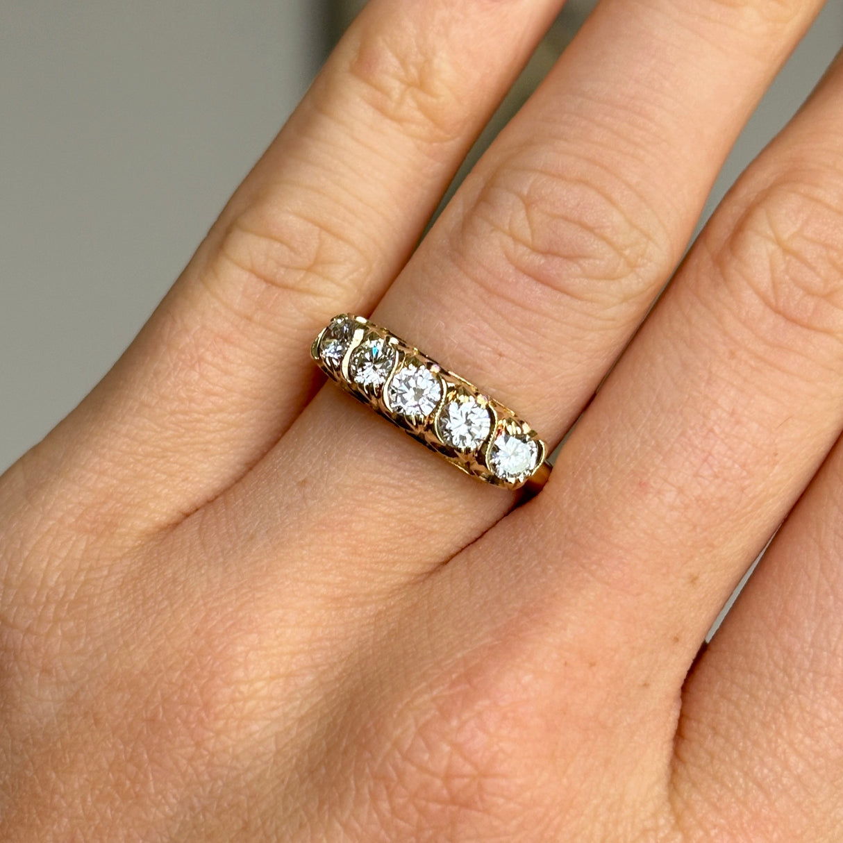 Vintage, 1980s diamond half-hoop ring