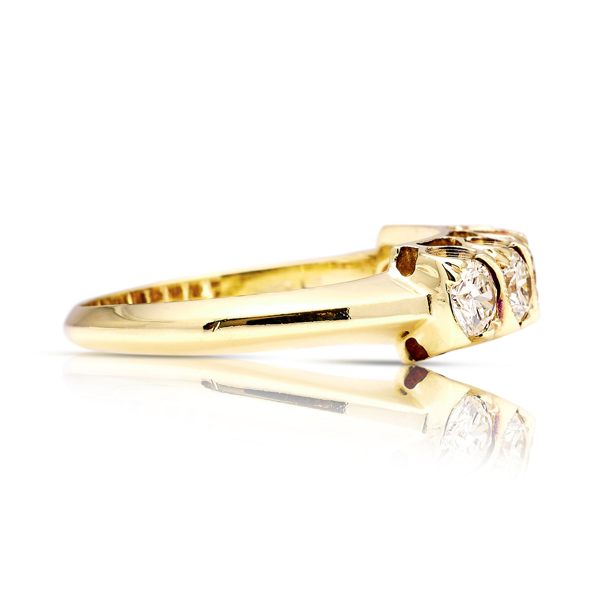 1970-Vintage, 1980s diamond half-hoop ring side