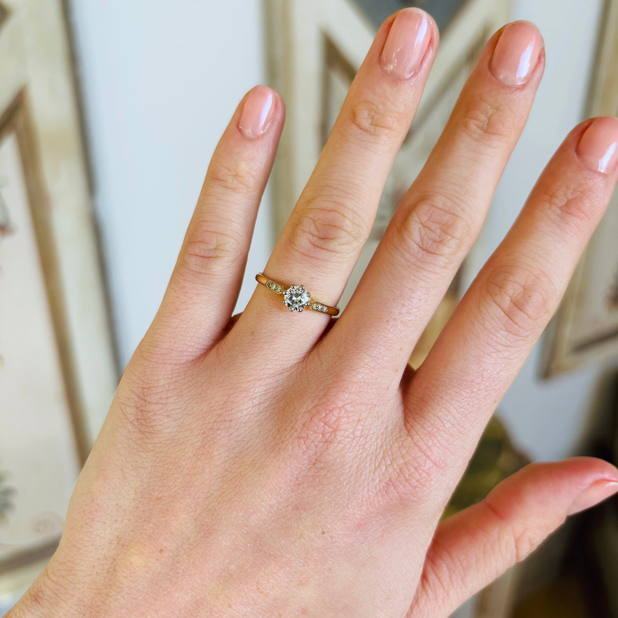 Antique, Edwardian solitaire diamond ring