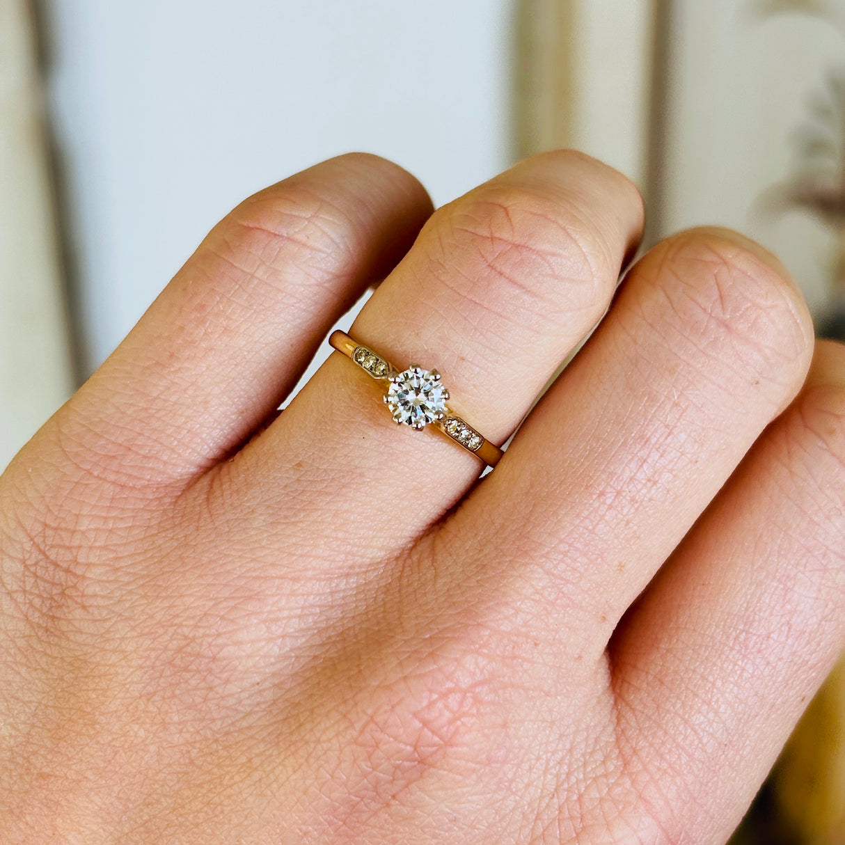 Antique, Edwardian solitaire diamond ring